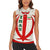 Iran Flag Pattern Women Sleeveless Polo Shirt with Bold Red National Emblem Design