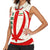 Iran Flag Pattern Women Sleeveless Polo Shirt with Bold Red National Emblem Design