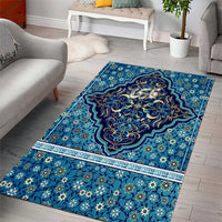 Iranian Mosaic Art Pattern Area Rug with Persian Calligraphy and Flag Accents