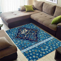 Iranian Mosaic Art Pattern Area Rug with Persian Calligraphy and Flag Accents