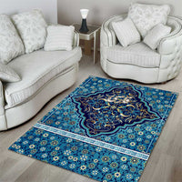 Iranian Mosaic Art Pattern Area Rug with Persian Calligraphy and Flag Accents
