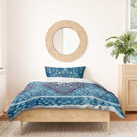 Iranian Mosaic Art Pattern Bedding Set with Persian Calligraphy and Flag Accents