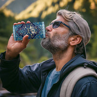 Iranian Mosaic Art Pattern 4 in 1 Can Cooler Tumbler with Persian Calligraphy and Flag Accents