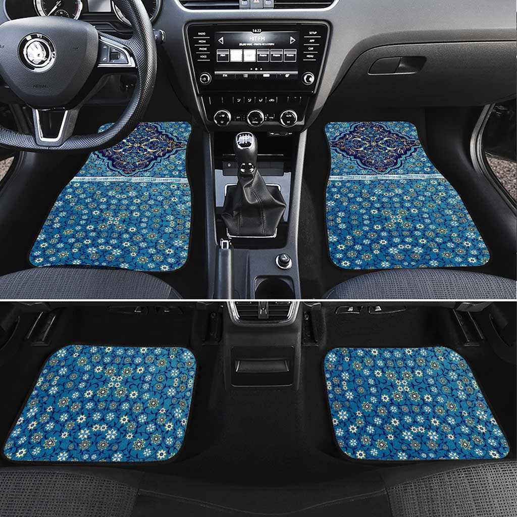 Iranian Mosaic Art Pattern Car Mats with Persian Calligraphy and Flag Accents