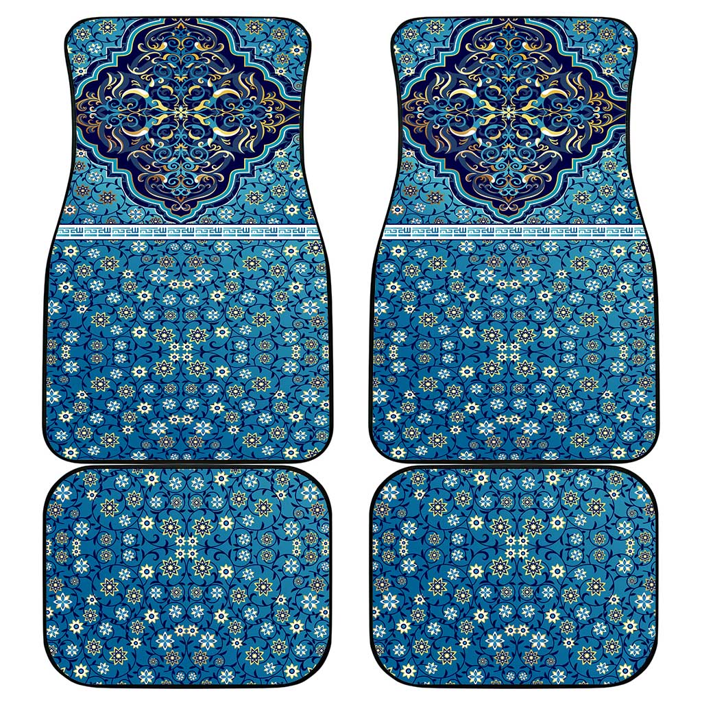 Iranian Mosaic Art Pattern Car Mats with Persian Calligraphy and Flag Accents