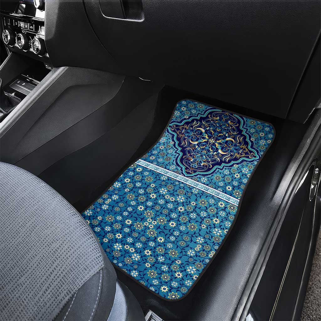 Iranian Mosaic Art Pattern Car Mats with Persian Calligraphy and Flag Accents