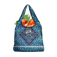 Iranian Mosaic Art Pattern Grocery Bag with Persian Calligraphy and Flag Accents