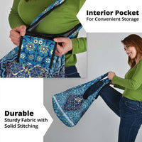 Iranian Mosaic Art Pattern Grocery Bag with Persian Calligraphy and Flag Accents