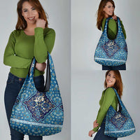 Iranian Mosaic Art Pattern Grocery Bag with Persian Calligraphy and Flag Accents