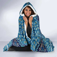 Iranian Mosaic Art Pattern Hooded Blanket with Persian Calligraphy and Flag Accents