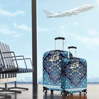 Iranian Mosaic Art Pattern Luggage Cover with Persian Calligraphy and Flag Accents