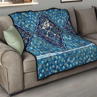 Iranian Mosaic Art Pattern Quilt with Persian Calligraphy and Flag Accents