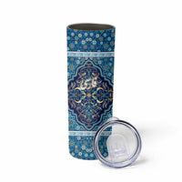Iranian Mosaic Art Pattern Skinny Tumbler with Persian Calligraphy and Flag Accents