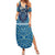 Iranian Mosaic Art Pattern Summer Maxi Dress with Persian Calligraphy and Flag Accents