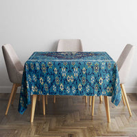 Iranian Mosaic Art Pattern Tablecloth with Persian Calligraphy and Flag Accents