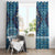 Iranian Mosaic Art Pattern Window Curtain with Persian Calligraphy and Flag Accents