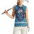 Iranian Mosaic Art Pattern Women Sleeveless Polo Shirt with Persian Calligraphy and Flag Accents