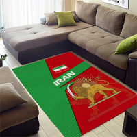Iran National Heritage Area Rug with Lion and Sun Emblem and Royal Coat of Arms