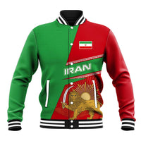 Iran National Heritage Baseball Jacket with Lion and Sun Emblem and Royal Coat of Arms