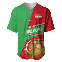 Iran National Heritage Baseball Jersey with Lion and Sun Emblem and Royal Coat of Arms