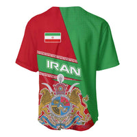 Iran National Heritage Baseball Jersey with Lion and Sun Emblem and Royal Coat of Arms