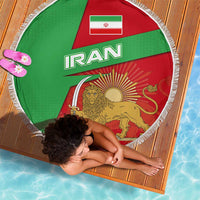 Iran National Heritage Beach Blanket with Lion and Sun Emblem and Royal Coat of Arms