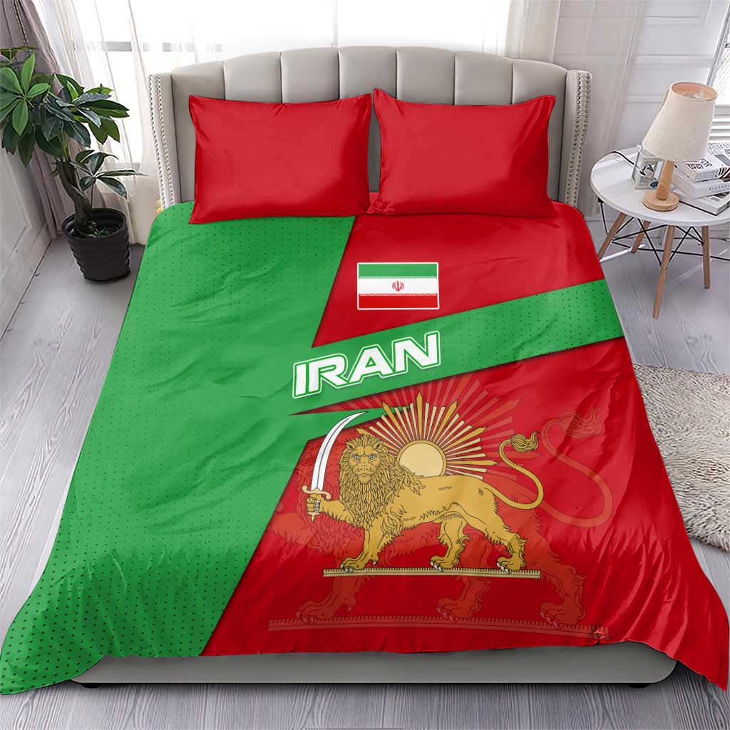 Iran National Heritage Bedding Set with Lion and Sun Emblem and Royal Coat of Arms