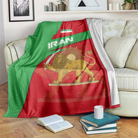 Iran National Heritage Blanket with Lion and Sun Emblem and Royal Coat of Arms