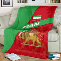 Iran National Heritage Blanket with Lion and Sun Emblem and Royal Coat of Arms