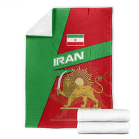 Iran National Heritage Blanket with Lion and Sun Emblem and Royal Coat of Arms