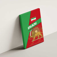Iran National Heritage Canvas Wall Art with Lion and Sun Emblem and Royal Coat of Arms