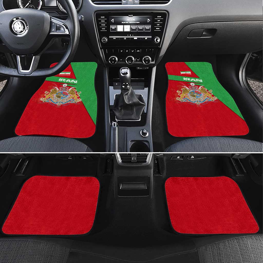 Iran National Heritage Car Mats with Lion and Sun Emblem and Royal Coat of Arms