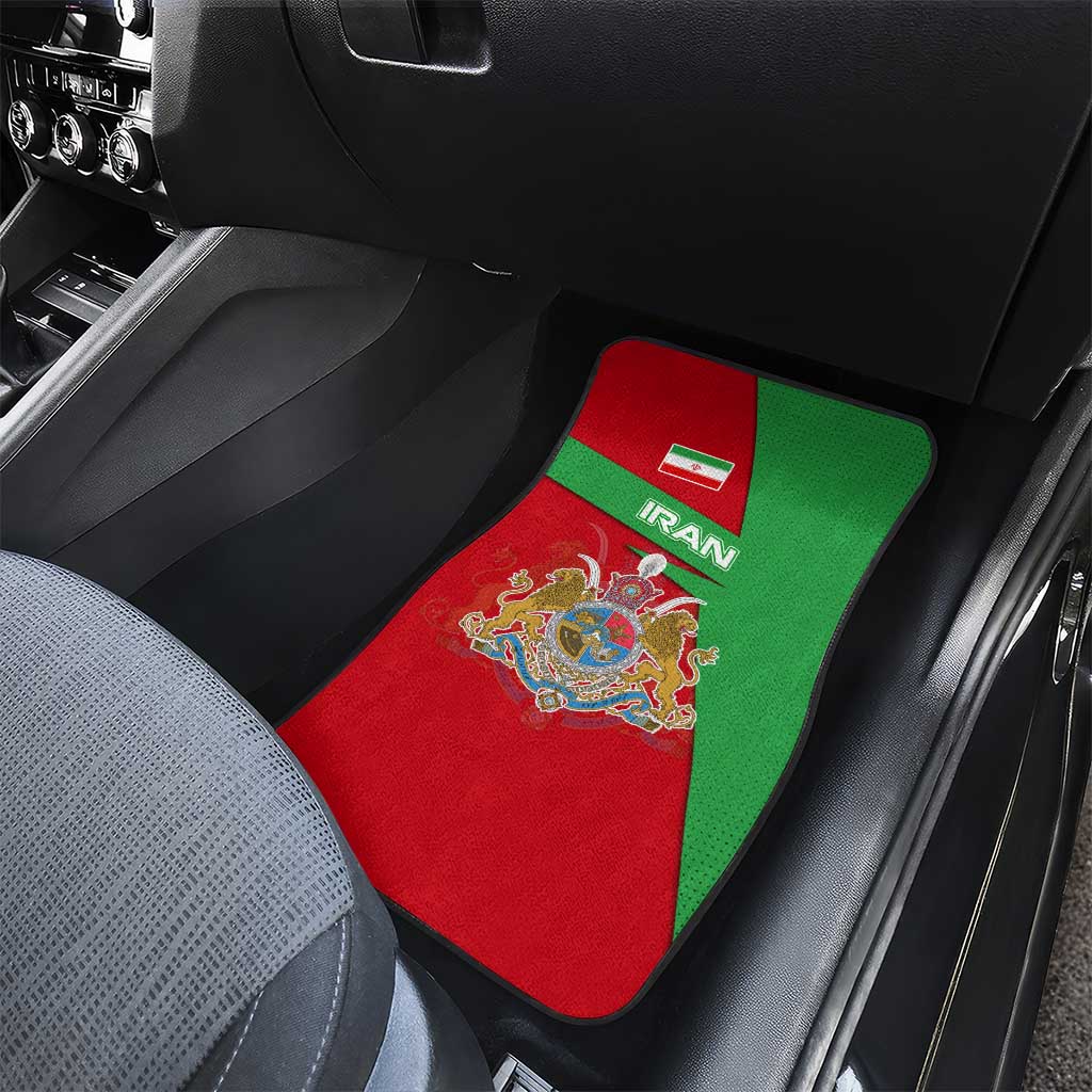 Iran National Heritage Car Mats with Lion and Sun Emblem and Royal Coat of Arms