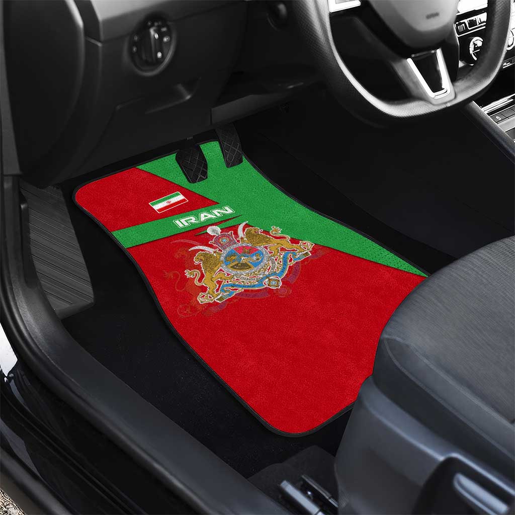Iran National Heritage Car Mats with Lion and Sun Emblem and Royal Coat of Arms
