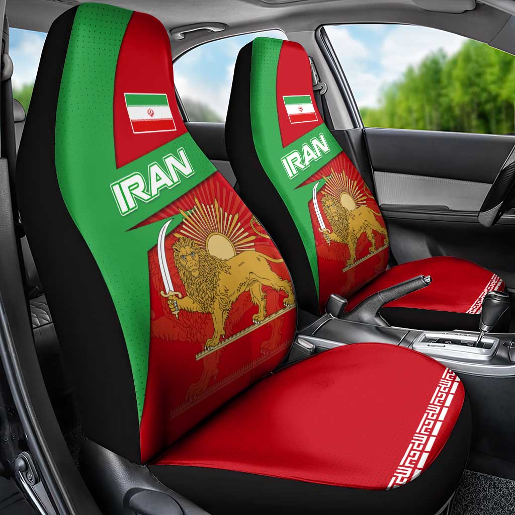 Iran National Heritage Car Seat Cover with Lion and Sun Emblem and Royal Coat of Arms