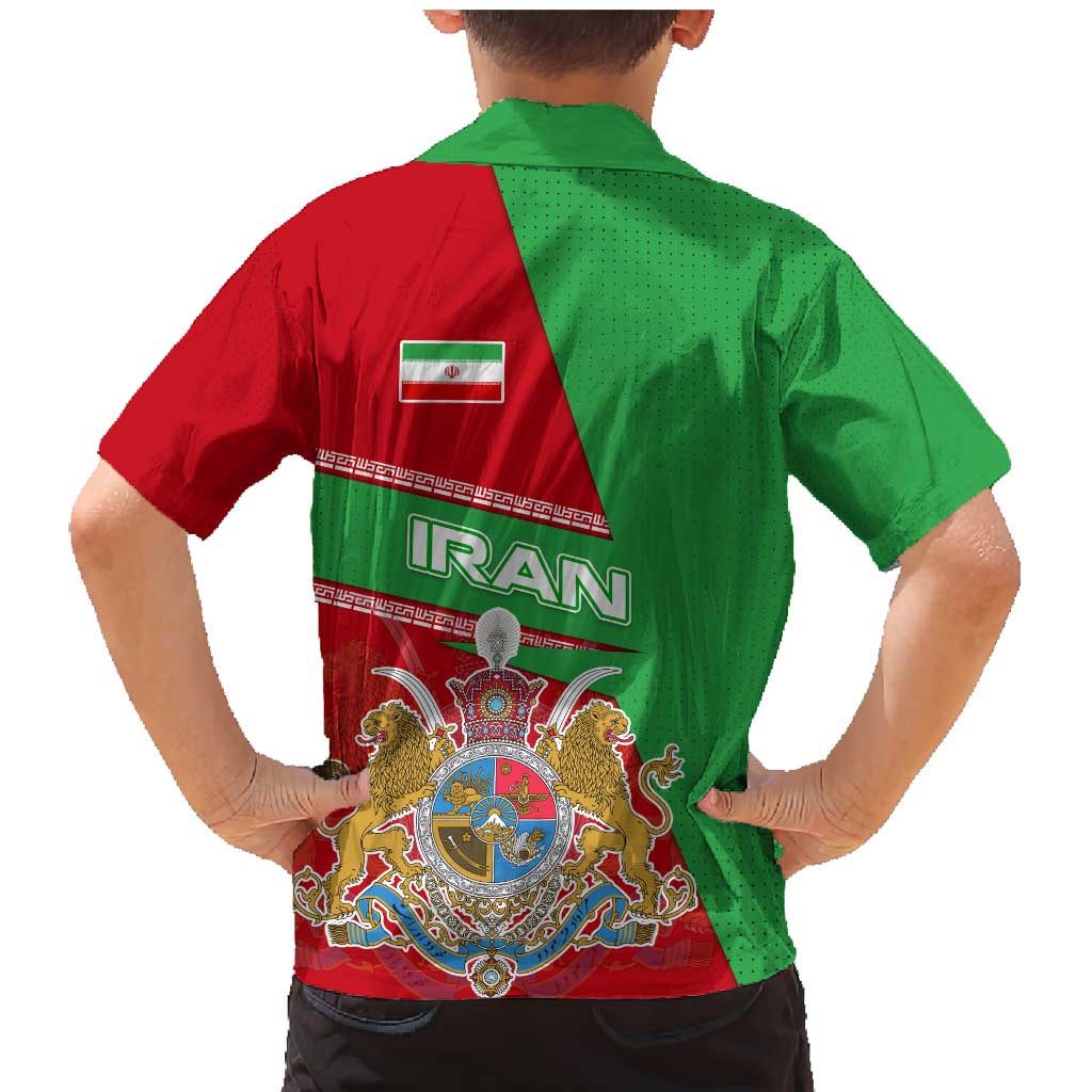 Iran National Heritage Family Matching Mermaid Dress and Hawaiian Shirt with Lion and Sun Emblem and Royal Coat of Arms