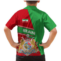 Iran National Heritage Family Matching Mermaid Dress and Hawaiian Shirt with Lion and Sun Emblem and Royal Coat of Arms