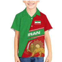 Iran National Heritage Family Matching Mermaid Dress and Hawaiian Shirt with Lion and Sun Emblem and Royal Coat of Arms