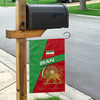 Iran National Heritage Garden Flag with Lion and Sun Emblem and Royal Coat of Arms