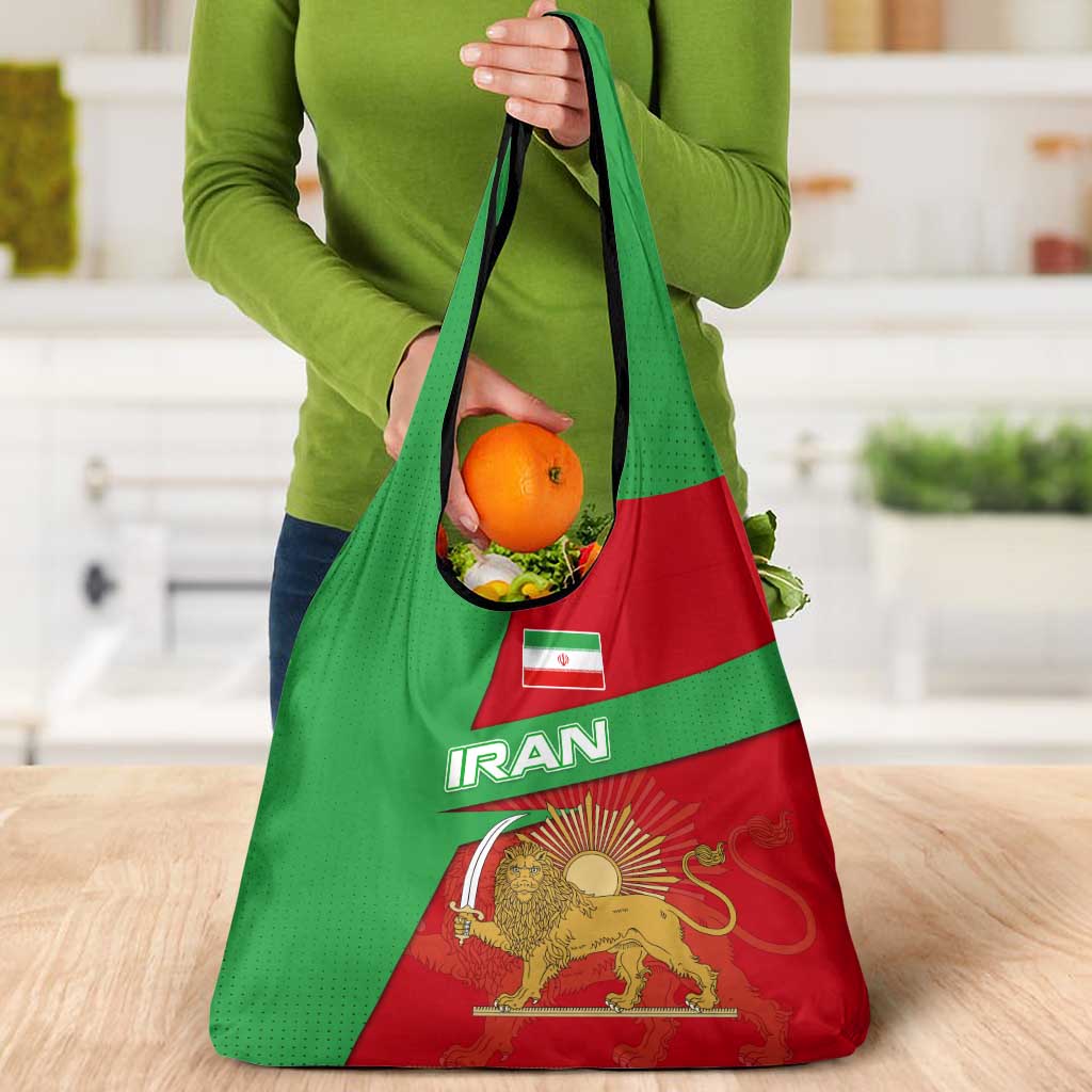 Iran National Heritage Grocery Bag with Lion and Sun Emblem and Royal Coat of Arms