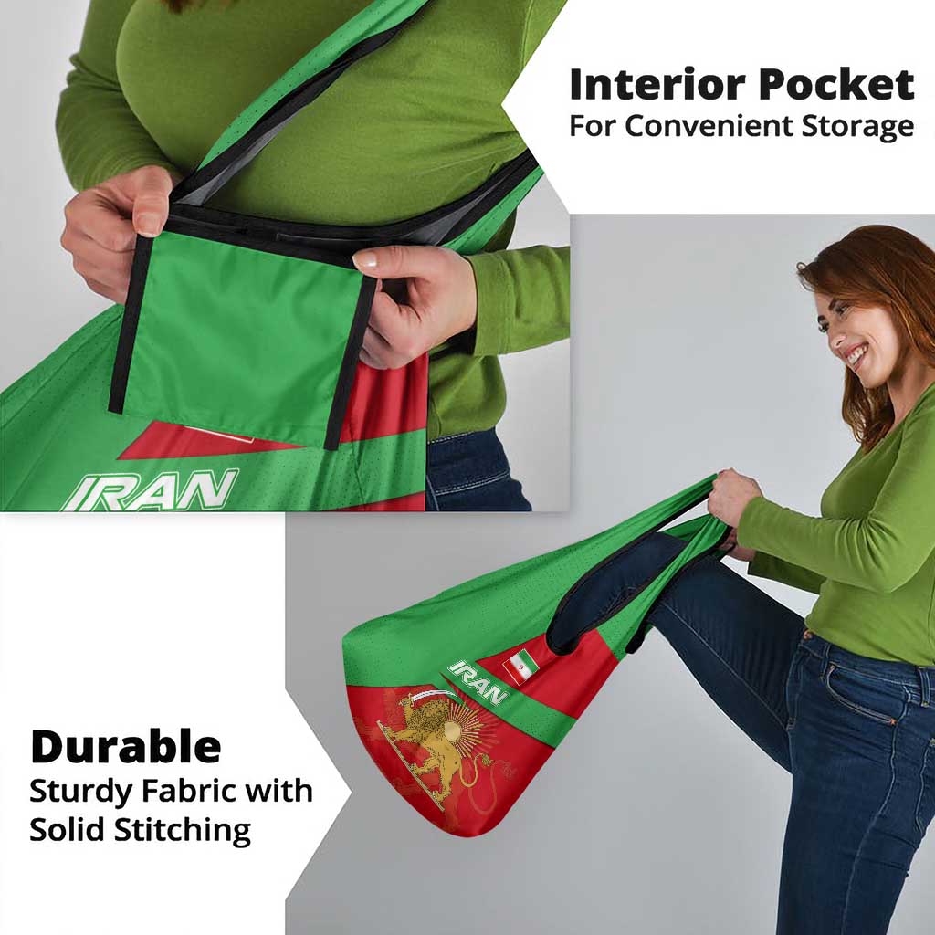 Iran National Heritage Grocery Bag with Lion and Sun Emblem and Royal Coat of Arms