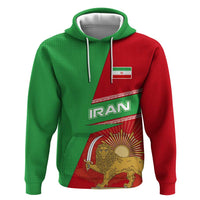 Iran National Heritage Hoodie with Lion and Sun Emblem and Royal Coat of Arms