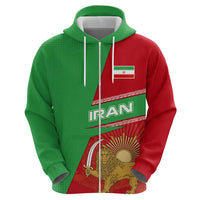 Iran National Heritage Hoodie with Lion and Sun Emblem and Royal Coat of Arms