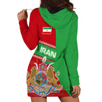 Iran National Heritage Hoodie Dress with Lion and Sun Emblem and Royal Coat of Arms