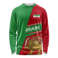 Iran National Heritage Long Sleeve Shirt with Lion and Sun Emblem and Royal Coat of Arms