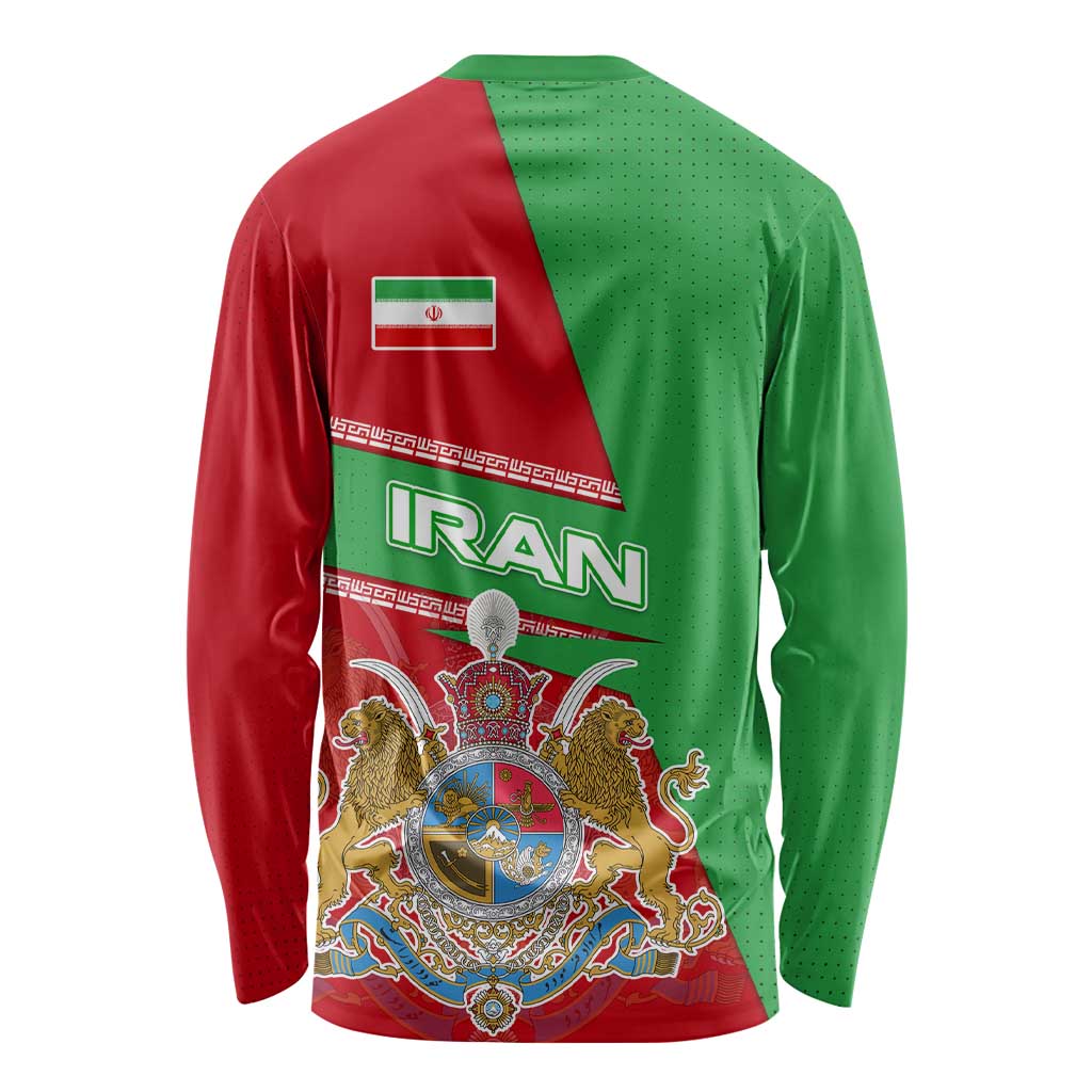 Iran National Heritage Long Sleeve Shirt with Lion and Sun Emblem and Royal Coat of Arms