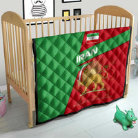 Iran National Heritage Quilt with Lion and Sun Emblem and Royal Coat of Arms