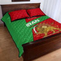 Iran National Heritage Quilt Bed Set with Lion and Sun Emblem and Royal Coat of Arms