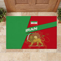 Iran National Heritage Rubber Doormat with Lion and Sun Emblem and Royal Coat of Arms