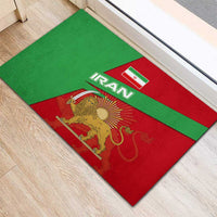 Iran National Heritage Rubber Doormat with Lion and Sun Emblem and Royal Coat of Arms